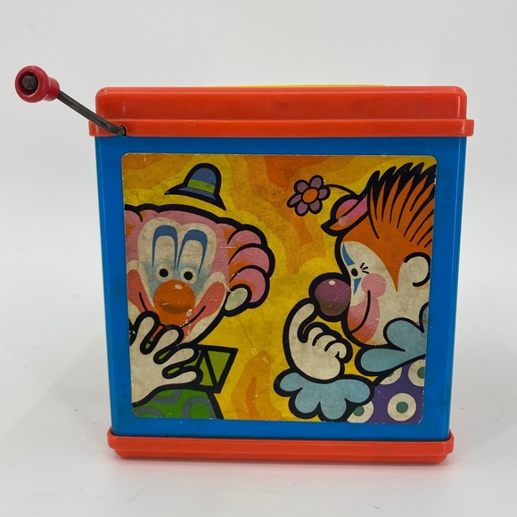 Vintage Jack In The Music Box 1976 Mattel Clown Pop Goes The Weasel, Sound Works - Picture 5 of 9